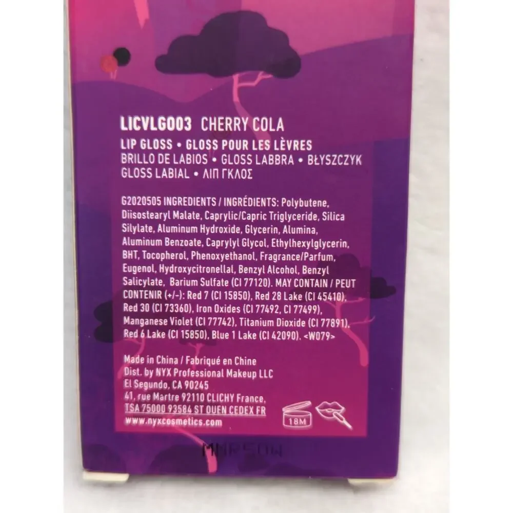 NYX Land of Lollies Lip Gloss Tint Licorice Lane‎ Cherry Cola New in Box